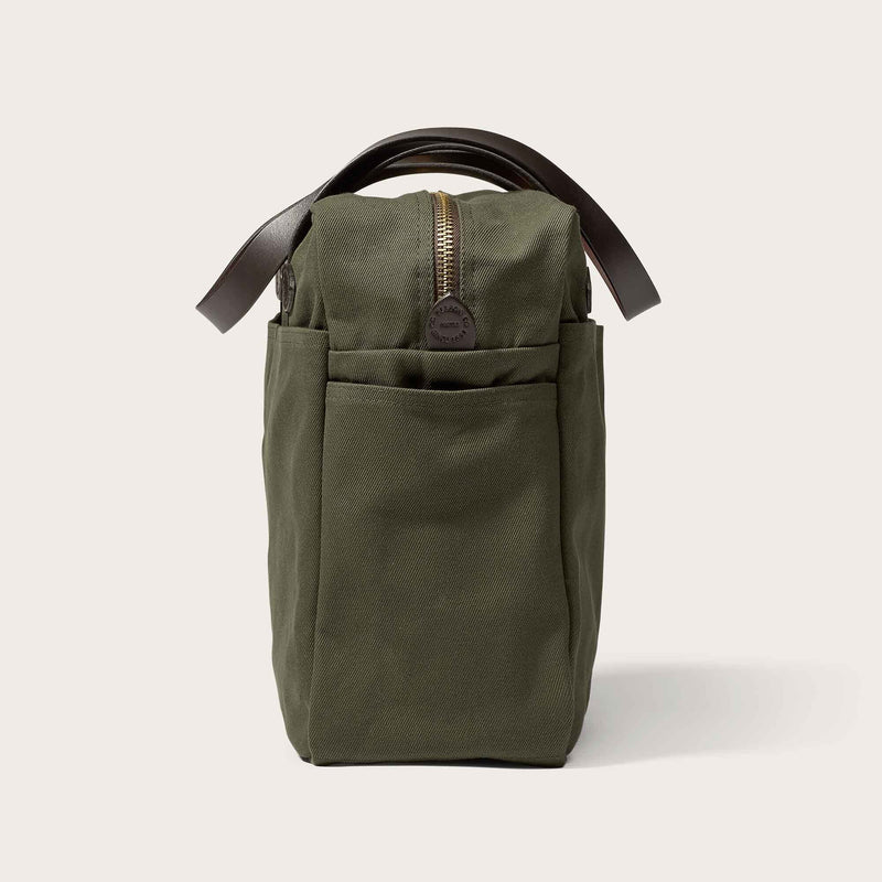 Rugged twill tote bag with zipper par Filson | Otter green (Green)