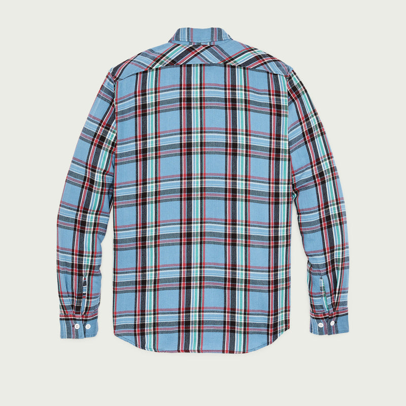 The rangeland flannel shirt di Filson | Light blue / red plaid (Blue)