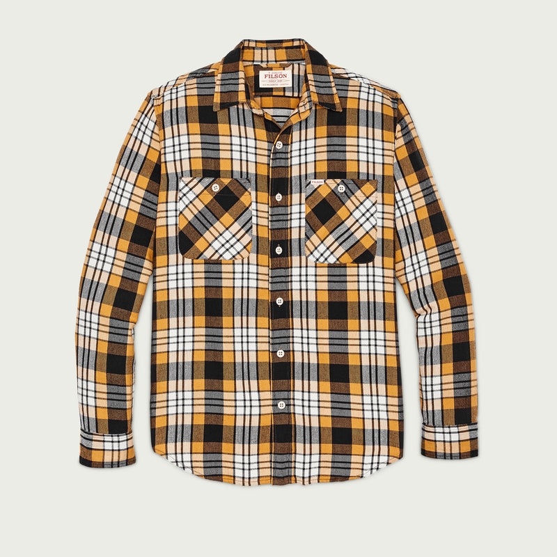 The rangeland flannel shirt di Filson | Yellow / faded black plaid (Orange)
