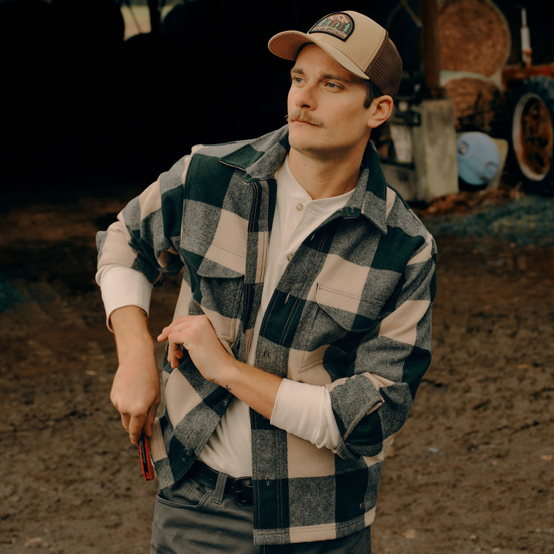 Wool jac-shirt von Filson | Pine / beige check (Beige)