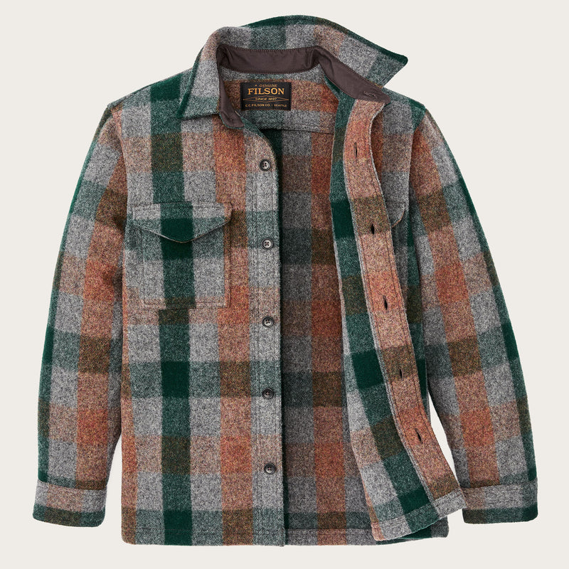 Surchemise jac-shirt en laine mackinaw par Filson | Green / orange / gra (Multicolor)