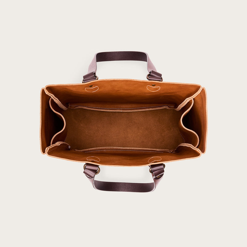 Borsa tote aperta in pelle scamosciata di Filson | Saddle brown (Brown)