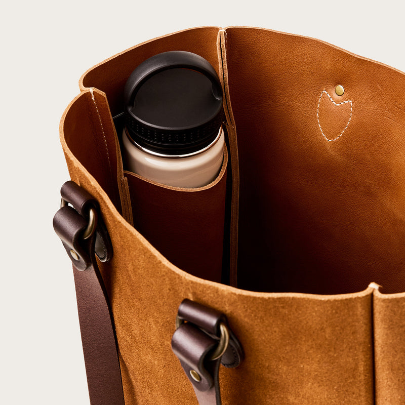 Borsa tote aperta in pelle scamosciata di Filson | Saddle brown (Brown)