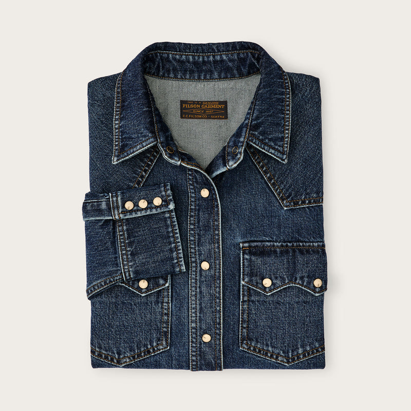 Denim western shirt für damen von Filson | Medium indigo (Blue)