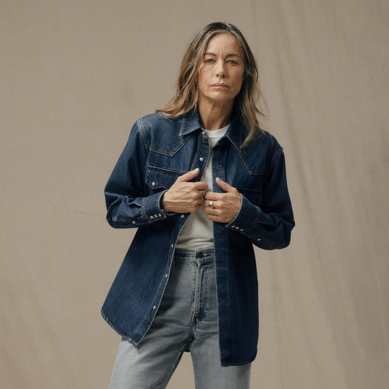 Denim western shirt für damen von Filson | Medium indigo (Blue)