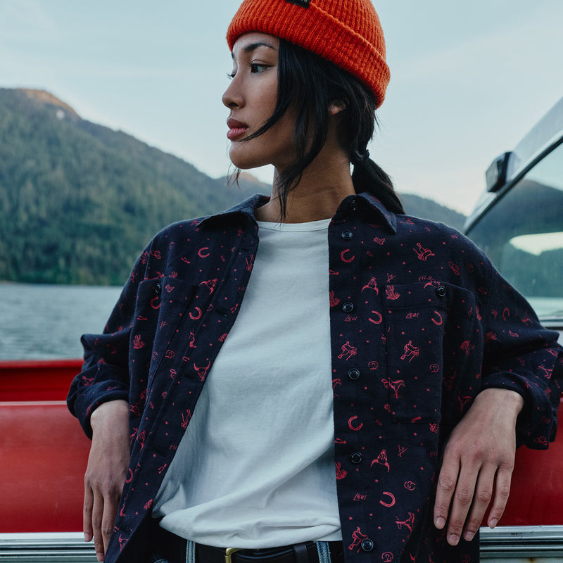 Rangeland flannel shirt für damen von Filson | Black / red western (Black)