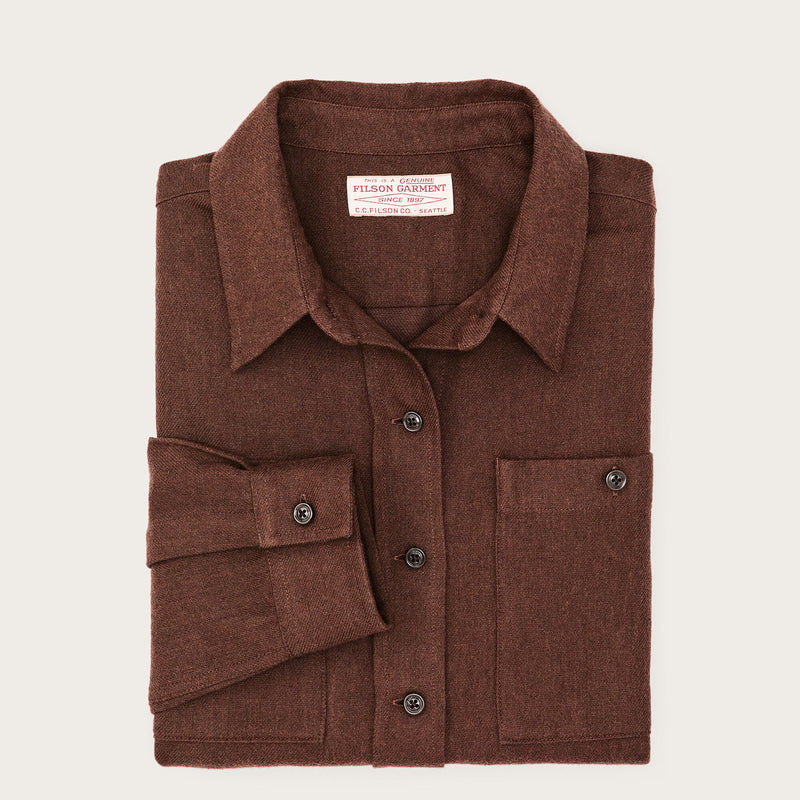 The women’s rangeland flannel shirt by Filson | Chestnut heather (Brown)