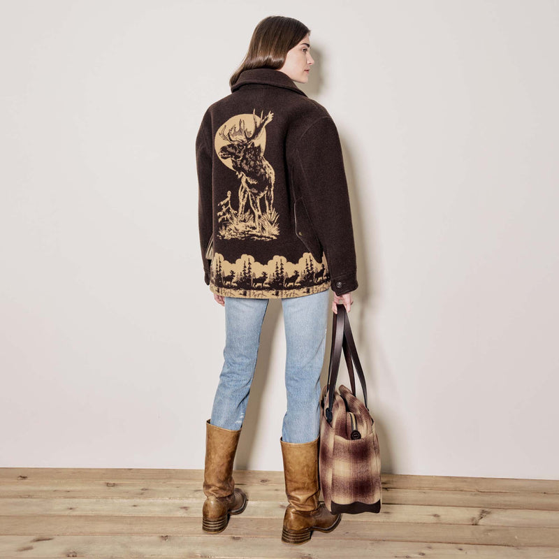 Women's jacquard wool cruiser jacket par Filson | Brown khaki m (Brown)