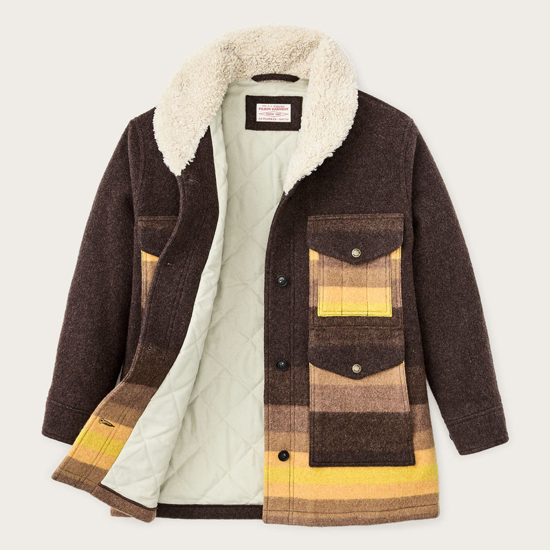 Kodiak shawl collar coat für damen von Filson | Brown / yellow strip (Brown)