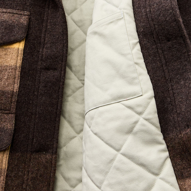 Kodiak shawl collar coat für damen von Filson | Brown / yellow strip (Brown)