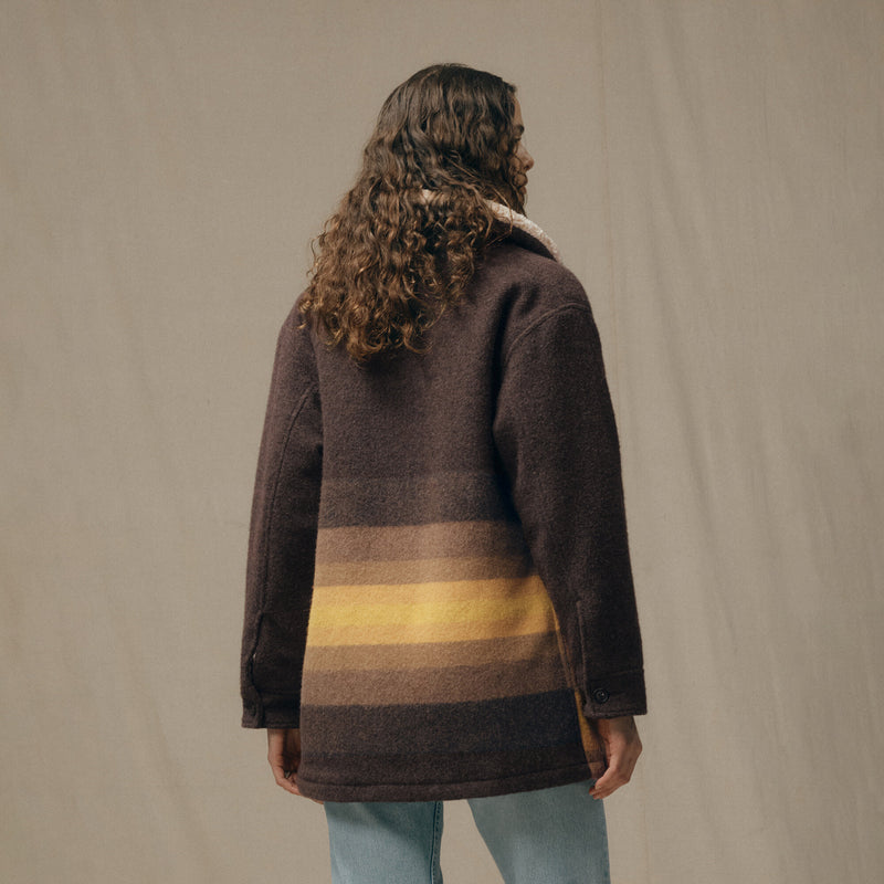 Kodiak shawl collar coat für damen von Filson | Brown / yellow strip (Brown)