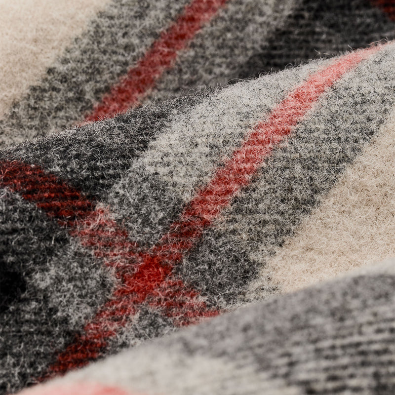 Women’s mackinaw wool shearling cruiser jacket by Filson | Cream / red / black (Multicolor)