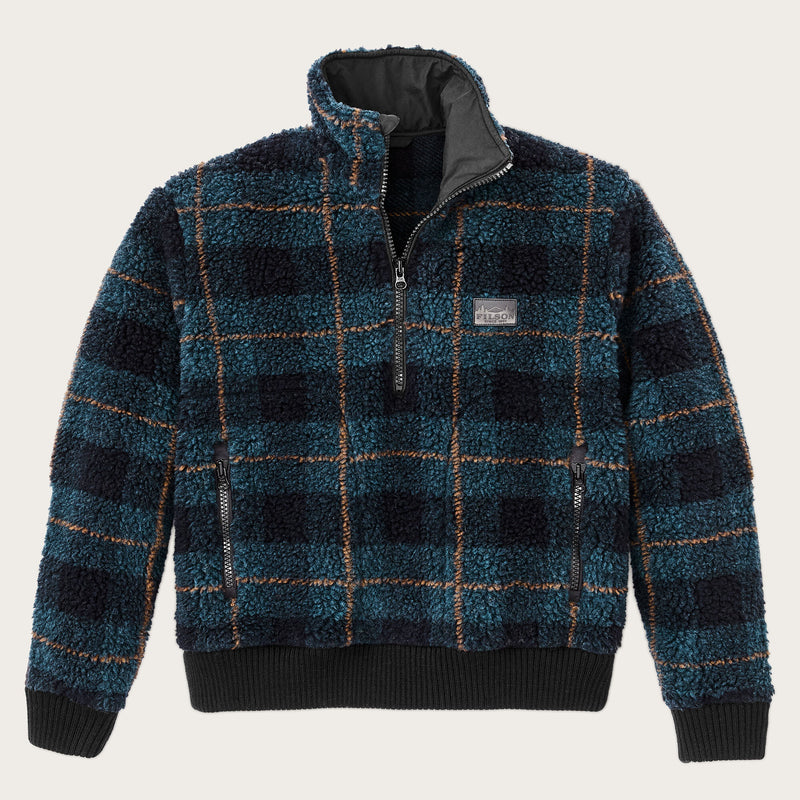 Pile fleece popover für damen von Filson | Blue / black plaid (Blue)