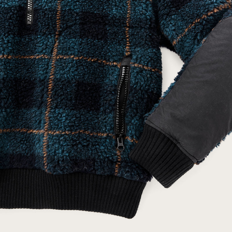 Pile fleece popover für damen von Filson | Blue / black plaid (Blue)
