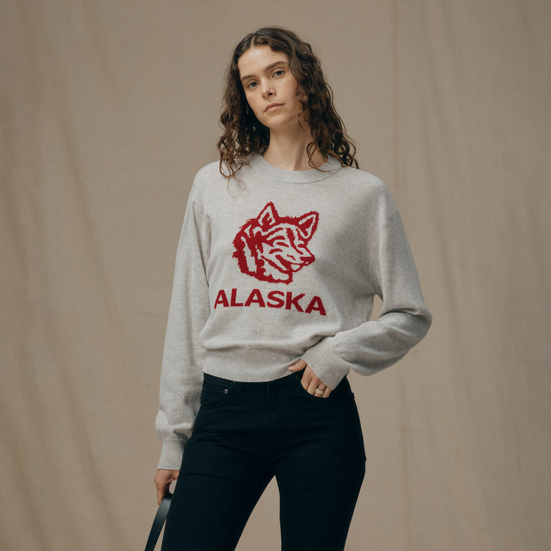 Maglione in lana da donna con grafica di Filson | Heather gray (Gray)