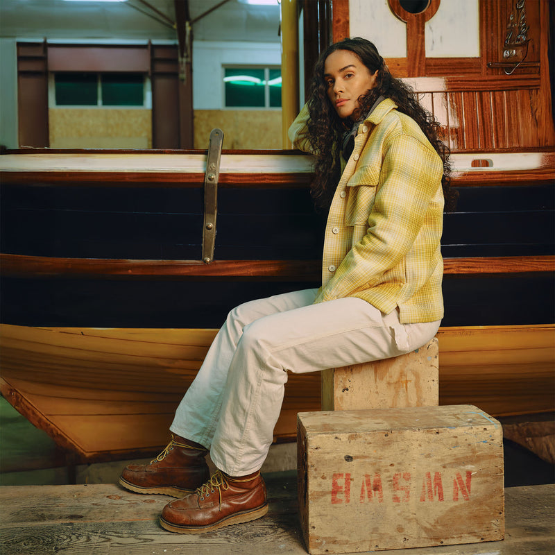 Women’s deer island jac-shirt by Filson | Ochre / cream plaid (Yellow)