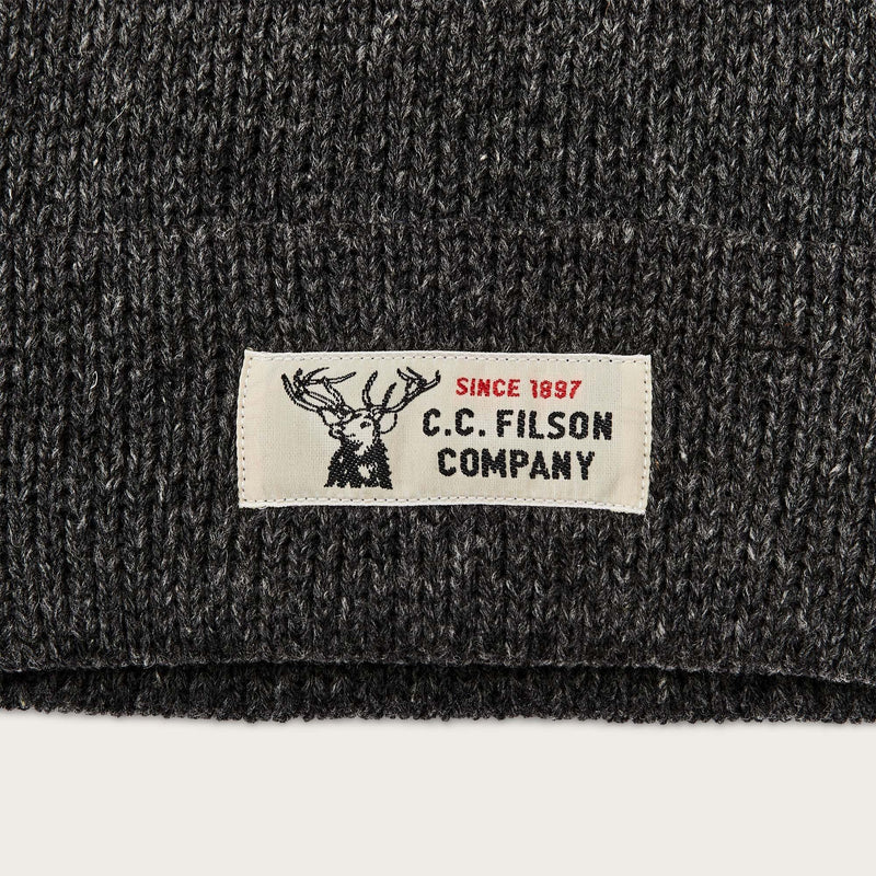 Lined ragg wool beanie par Filson | Charcoal black (Grey)