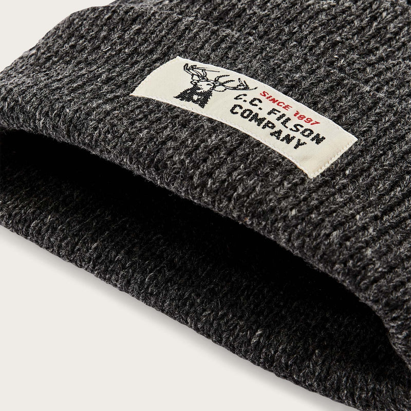Lined ragg wool beanie par Filson | Charcoal black (Grey)