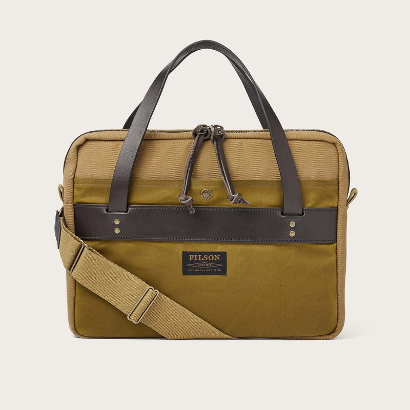 Rugged twill compact briefcase par Filson | Tan (Beige)