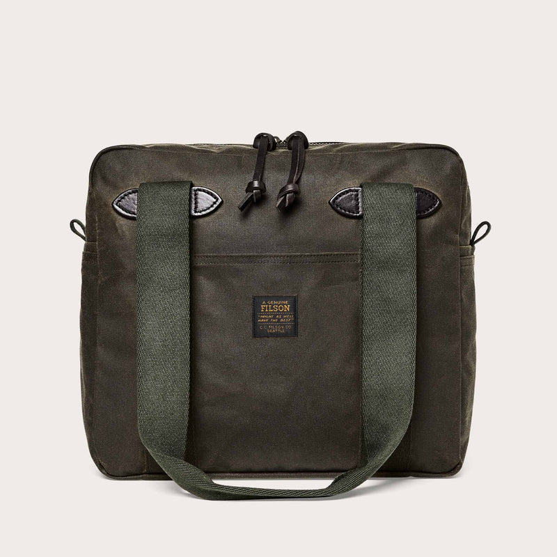 Tin cloth tote bag with zipper by Filson | Otter green (Green)