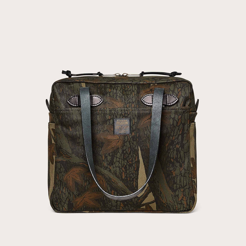 Rugged twill tote bag with zipper di Filson | Maple bark camo (Beige)