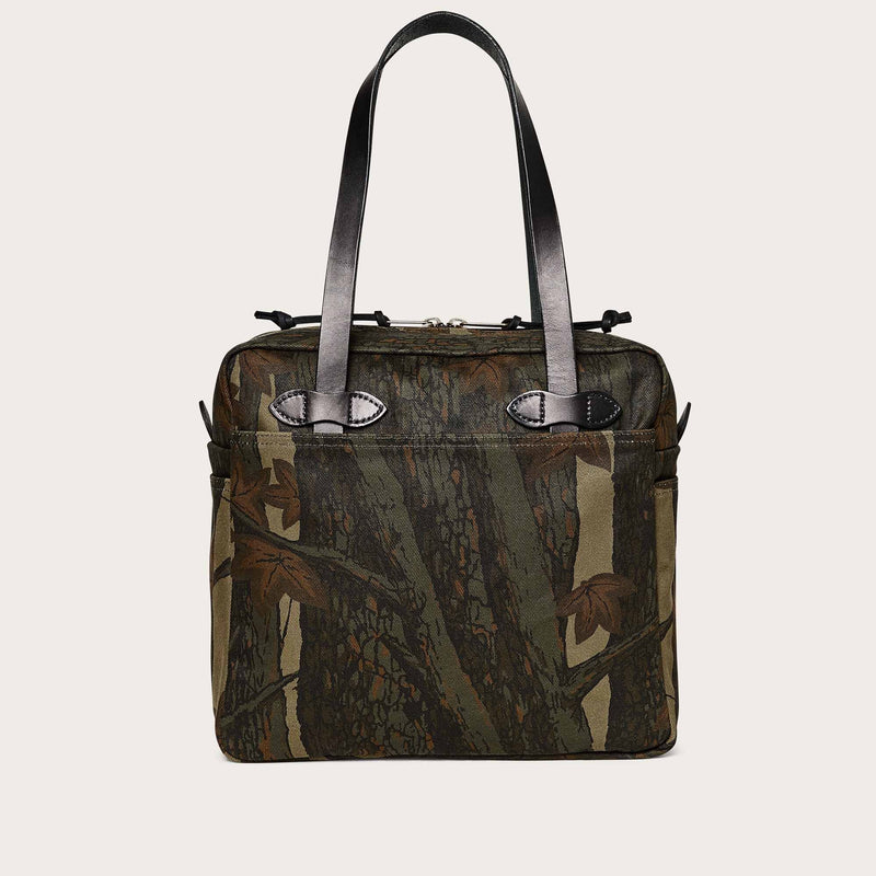 Rugged twill tote bag with zipper di Filson | Maple bark camo (Beige)