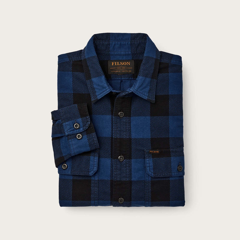 Field flannel shirt von Filson | Cobalt black buffalo check (Blue)