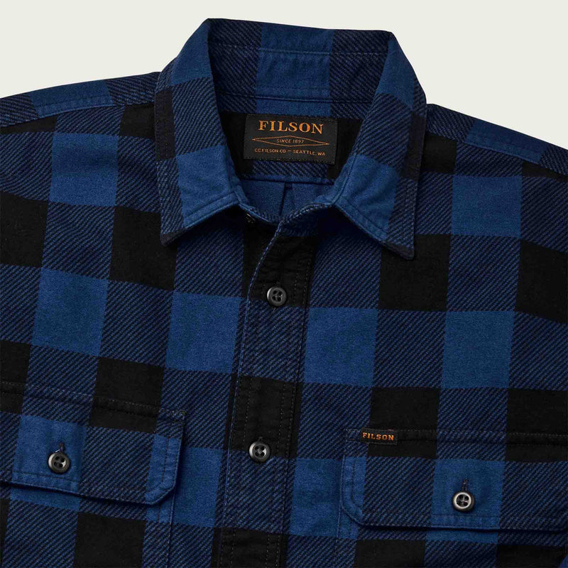 Field flannel shirt von Filson | Cobalt black buffalo check (Blue)