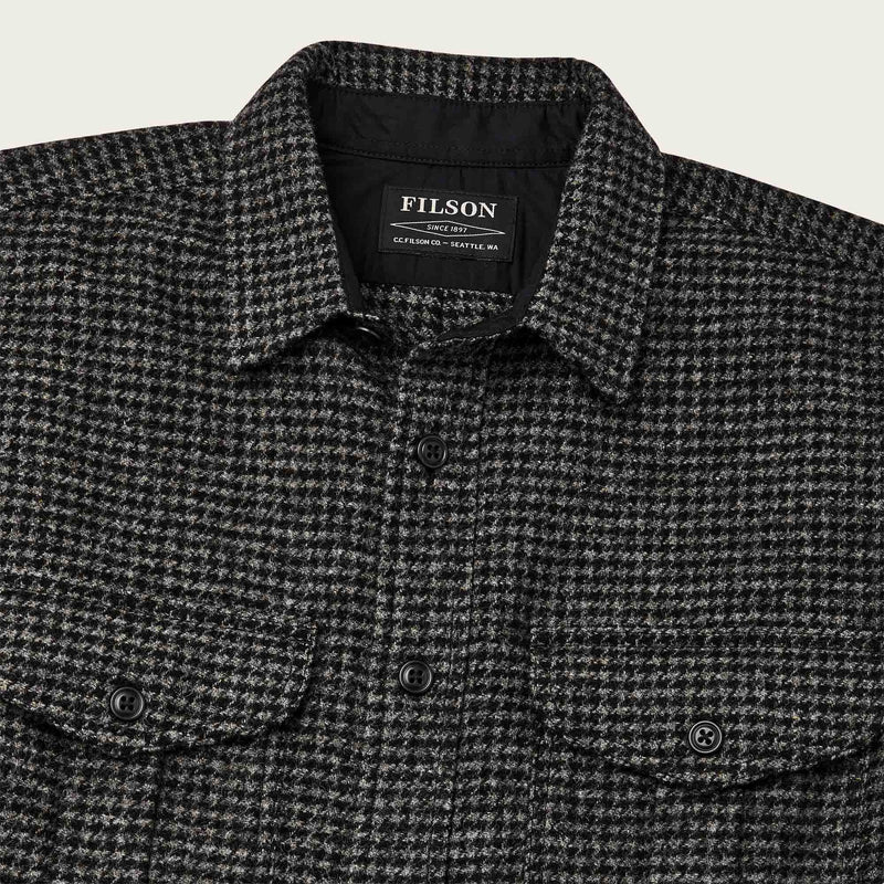 Northwest wool shirt par Filson | Charcoal black dogstooth (Black)