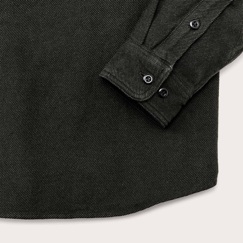 Vintage flannel quarter zip shirt par Filson | Olive / faded black (Green)