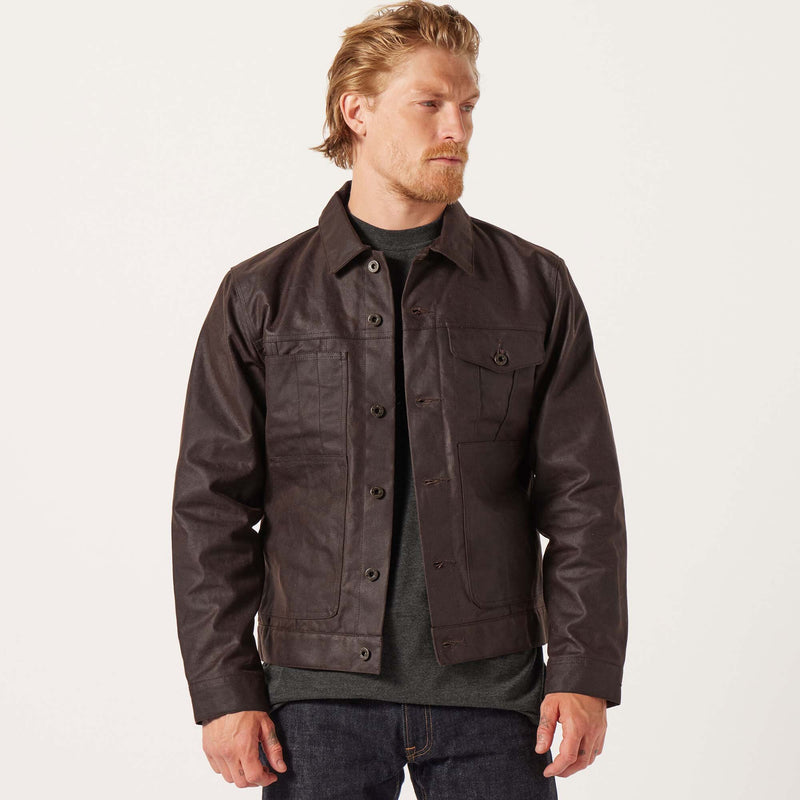 Short lined cruiser jacket aus tin cloth von Filson | Dark brown (Brown)