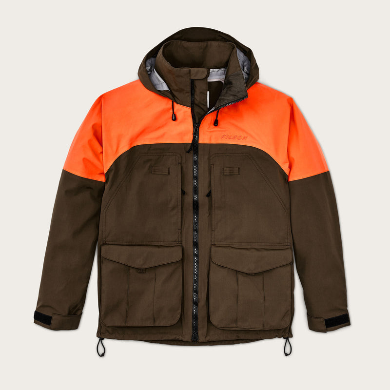 3-layer field jacket di Filson | Dark tan / blaze orange (Orange)