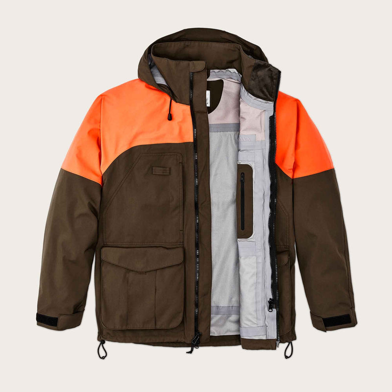 3-layer field jacket di Filson | Dark tan / blaze orange (Orange)