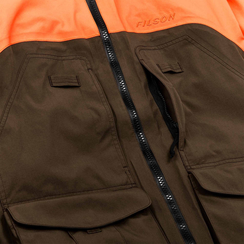 3-layer field jacket di Filson | Dark tan / blaze orange (Orange)
