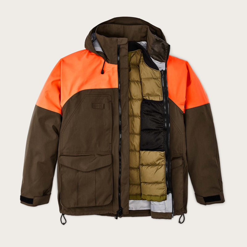 3-layer field jacket di Filson | Dark tan / blaze orange (Orange)