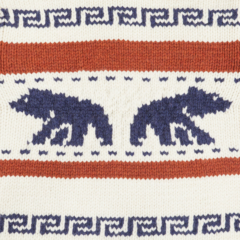 Hand-knit cardigan par Filson | White/orange/blue/green (Multicolour)