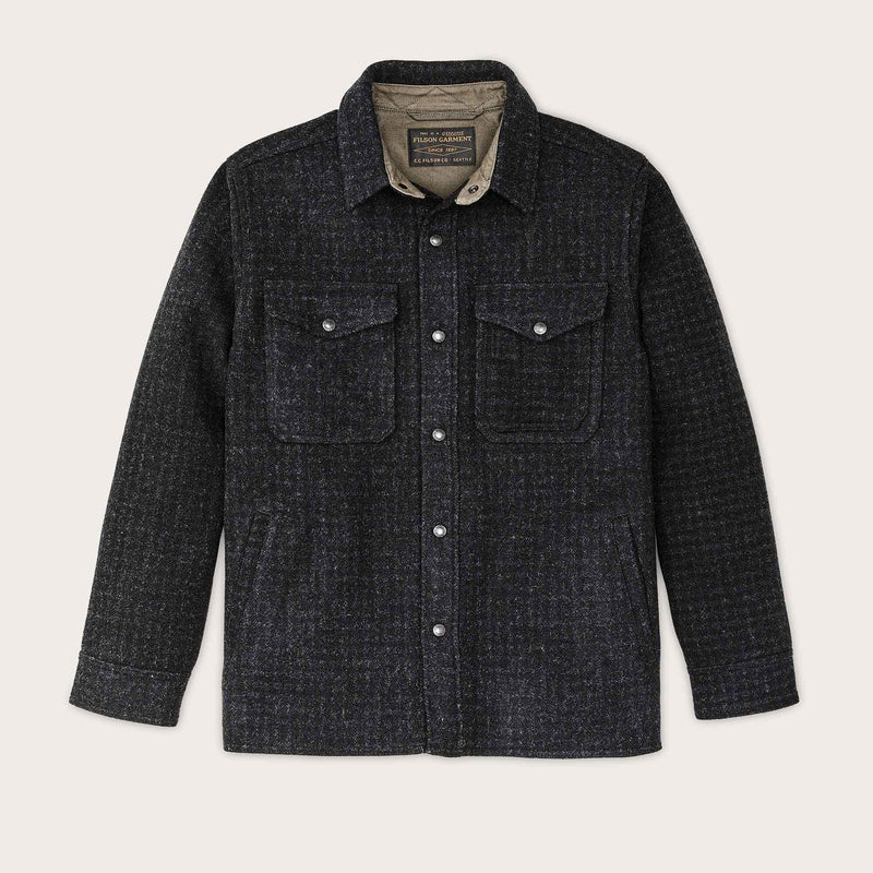 Lined mackinaw wool jac-shirt par Filson | Black marl / heather check (Black)