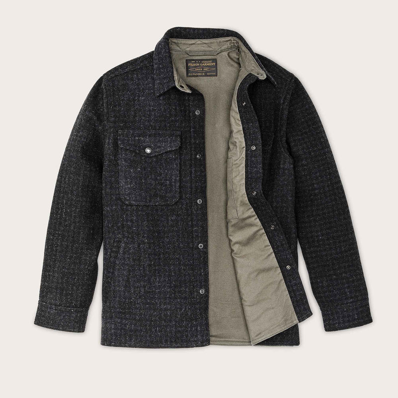 Lined mackinaw wool jac-shirt par Filson | Black marl / heather check (Black)