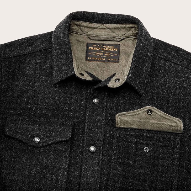Lined mackinaw wool jac-shirt par Filson | Black marl / heather check (Black)