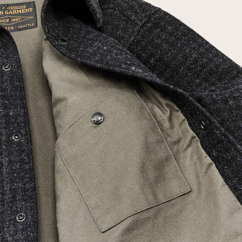 Lined mackinaw wool jac-shirt par Filson | Black marl / heather check (Black)