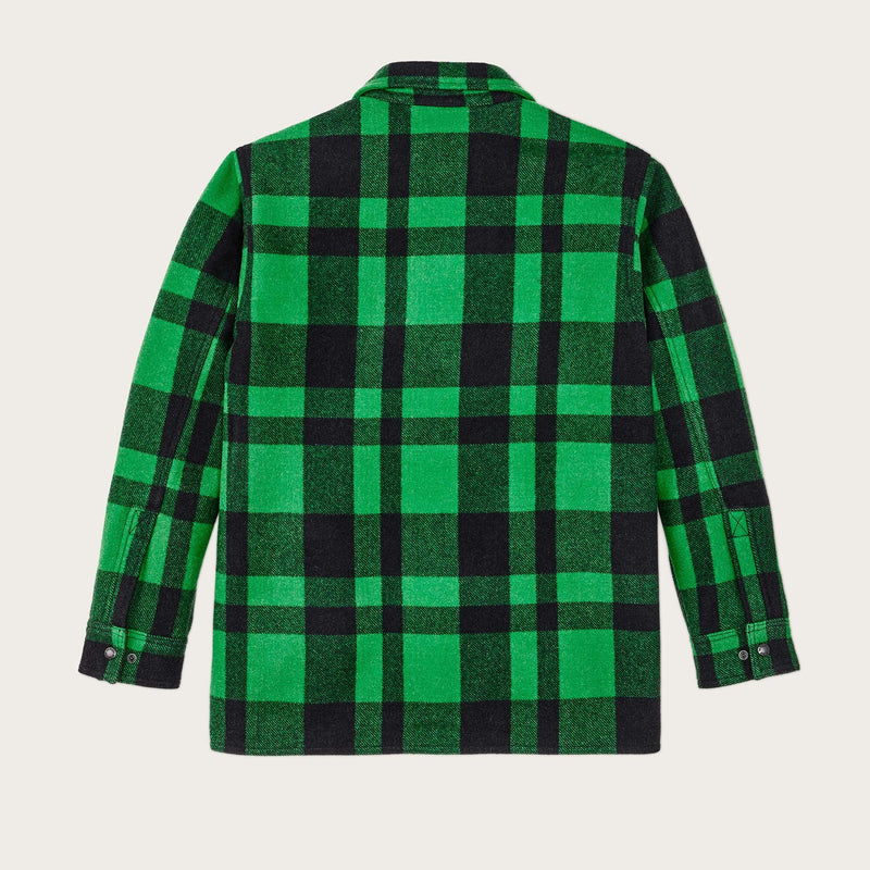 Lined mackinaw wool jac-shirt par Filson | Acid green / black heritage plaid x (Green)