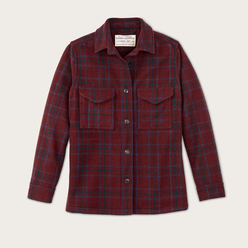 Women's wool jac-shirt von Filson | Deep red blue green (Red)