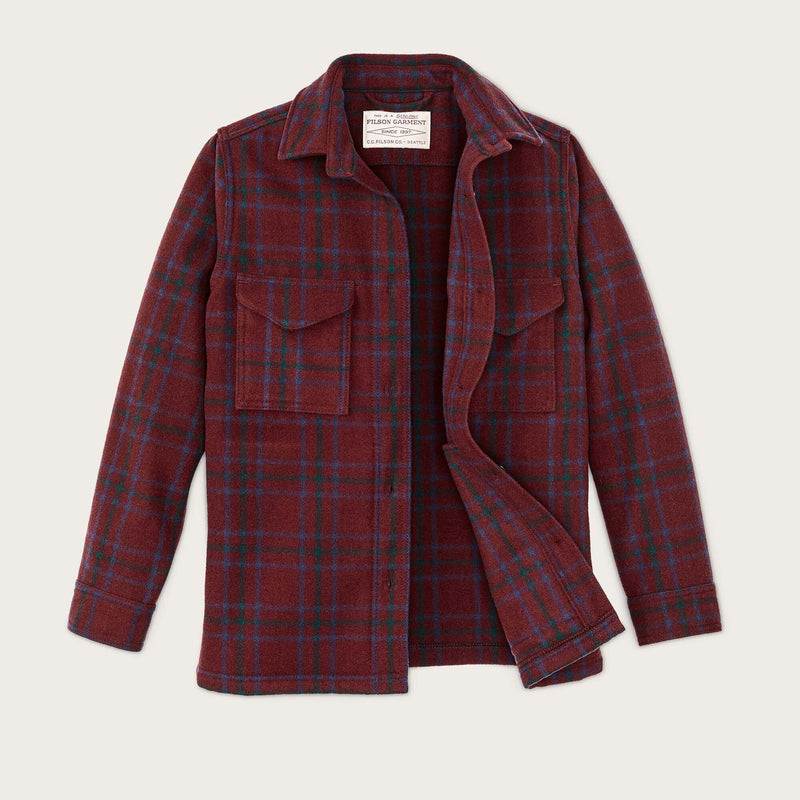 Women's wool jac-shirt von Filson | Deep red blue green (Red)