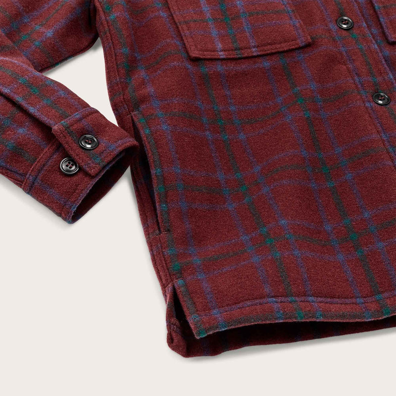 Women's wool jac-shirt von Filson | Deep red blue green (Red)