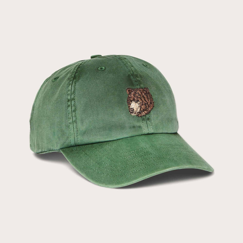 Washed low-profile cap by Filson | Dark green bear (Green)