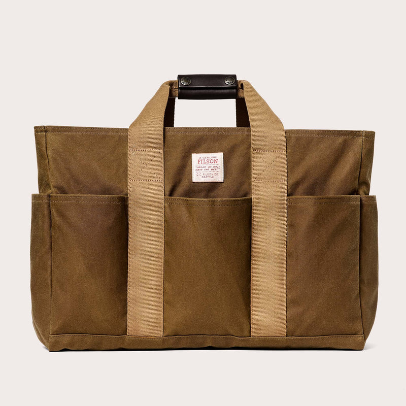 Tin cloth open supply tote di Filson | Dark tan (Beige)