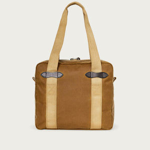 Tin cloth zipper tote bag by Filson | Dark tan (Brown)