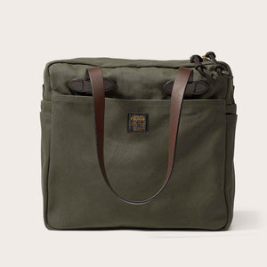 Rugged twill tote bag with zipper di Filson | Otter green (Green)