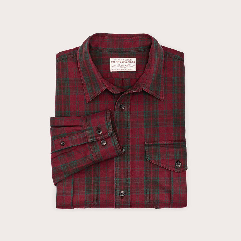 Lightweight alaskan guide shirt di Filson | Green red pla (Red)