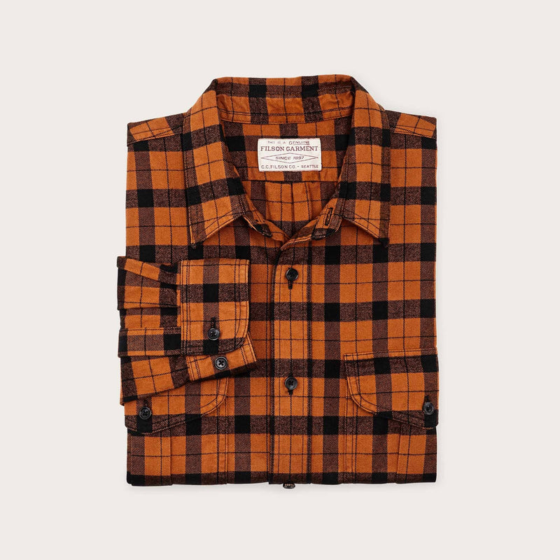 Alaskan guide shirt by Filson | Pecan / black plaid (Orange)